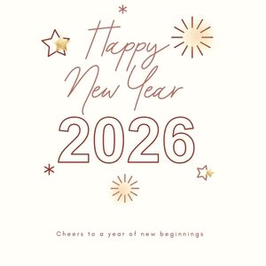 Happy New Year 2026 Greeting Card